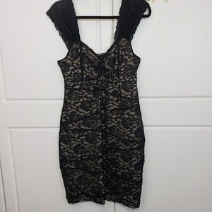 Torrid Black and Nude Lace Dress